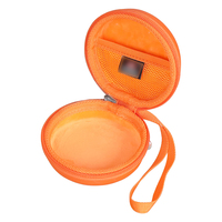 Étui de transport portable en EVA rigide avec fermeture éclair et logo personnalisé, doublure douce, couleur orange, vente en gros directe d'usine