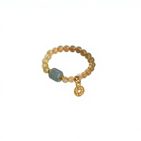 Bague Cercle Perlée Pêche pour Femme TANGPEI avec Pendentif en Alliage et Résine – Bijou Tendance