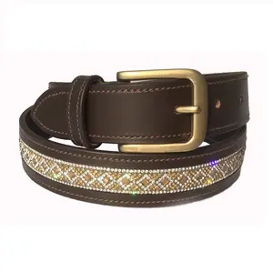 Venda quente Homens Clássico Vintage Pin Buckle Strap Luxo Vaca Couro Genuíno Riding Belt de exportador indiano