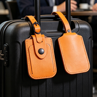 Étiquette personnalisée en cuir de vachette pour bagages, étiquette de prévention de perte pour bagages d'embarquement, étiquette de bagage en cuir avec logo imprimé
