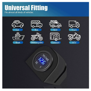 LED-Anzeige des Autos pannungs messers mit Zelt typ Rund paneel DC 12V 24V Wasserdichtes Voltmeter-Messgerät Digitales Spannungs prüfgerät - Product Image 5