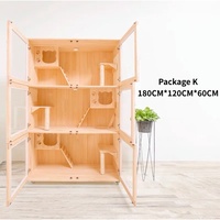 Villa pour chat en bois au design moderne, maison d'intérieur de luxe pour animaux de compagnie avec fenêtre de ventilation, plateau amovible, facile à nettoyer, meuble.