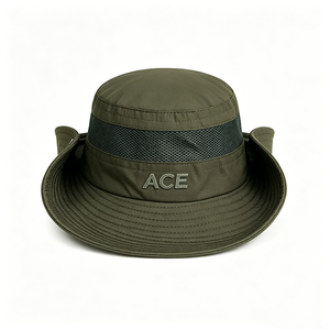 Chapeau de safari Boonie d'été de haute qualité à séchage rapide, à large bord, avec fermeture latérale à pression, bande en maille ventilée, logo brodé personnalisé, léger et anti-UV - Product Image 5