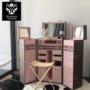 Coiffeuse moderne pour chambre à coucher Commode <span class=keywords><strong>de</strong></span> rangement pour meubles Coiffeuse pour <span class=keywords><strong>maquillage</strong></span> Table pliante Commodes pour chambre à coucher - Product Image 2