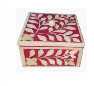 ชุดที่รองแก้ววอลนัททรงสี่เหลี่ยมลายดอกไม้เรขาคณิตสีแดงสีขาวที่ทันสมัยหรูหราเสื่อสำหรับตกแต่งเครื่องดื่มสไตล์คลาสสิก - Product Image 3