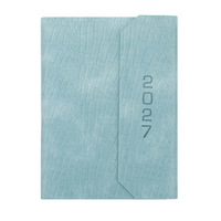 Agenda annuel 2027 personnalisé avec logo, carnet en cuir PU grain crocodile, couverture rigide, porte-stylo, marque-page en ruban, cadeau de bureau