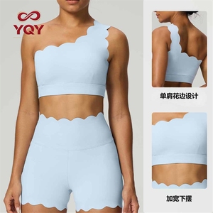 Conjunto de Yoga con Logotipo Personalizado, Sujetador Deportivo de un Solo Hombro, Ropa Deportiva, Pantalones Cortos para Correr al Aire Libre, Traje de Yoga para Mujer, Ropa Deportiva para Gimnasio - Product Image 2