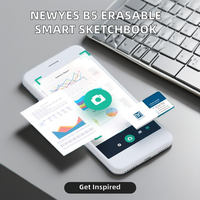 Newyes personnalisé B5 taille carnet de croquis couverture rigide effaçable recyclé cahier intelligent avec stylo attaché reliure à spirale taille A5/A6