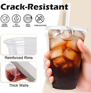 Gobelets réutilisables 8oz 12oz avec couvercle, gobelets jetables en papier kraft à paroi simple pour boissons chaudes – Profitez de votre temps dans la joie - Product Image 4