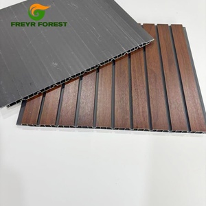 Panel de PVC Moderno de Lujo <span class=keywords><strong>en</strong></span> Color Nogal Oscuro con Borde Gris, Impermeable y Absorbente de Sonido, Estilo Wabi-Sabi, Diseño Gráfico para Fondo de Sala de Estar - Product Image 6