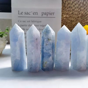 Piedras de celecita azul natural al por mayor, cristales en bruto en forma de torre para decoración del hogar y fabricación de joyas - Product Image 3