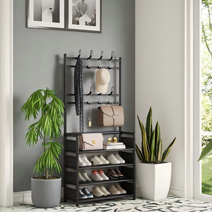 Zapatero Metálico de 4 Niveles Fácil de Montar con Ganchos, Multiusos para Entrada y Armario, Venta al Por Mayor - Product Image 2