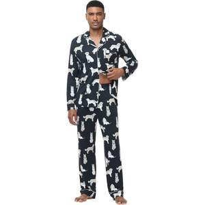 ชุดนอนผู้ชายแบบสั่งทำพิเศษ เนื้อผ้านุ่ม ติดกระดุม ผลิตจากใยไผ่ คอปกแบบคลาสสิก ชุดลำลอง ไซส์ S-XXL - Product Image 3