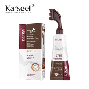 Karseell Crème <span class=keywords><strong>de</strong></span> coloration pour cheveux Maca 6-EN-1 Crème <span class=keywords><strong>de</strong></span> coloration pour cheveux châtains pour salon professionnel - Product Image 1