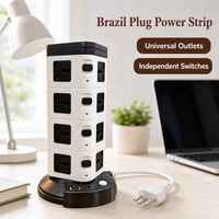 Multiprise de bureau verticale en forme de tour avec ports USB multifonctions, protection contre les surcharges et convertisseur de tension