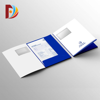 Dossier de présentation en papier recyclé épais de haute qualité, respectueux de l'environnement, avec emplacement pour cartes de visite et logo personnalisé