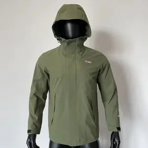 Nouveau design, logo personnalisé, veste à capuche coupe-vent d'extérieur imprimée imperméable 3 en 1 pour hommes