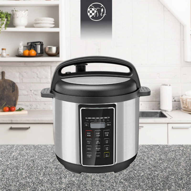 2QT Electric Pressure Cooker Silver Household