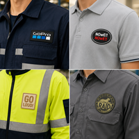 Écusson uniforme en PVC souple, logo 3D en relief fleur/coeur, conception personnalisée pour vêtements de travail, polos et vêtements de sécurité