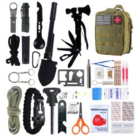 Kit de survie multifonctionnel pour le camping, équipement d'urgence pour la nature sauvage, ensemble d'outils, allume-feu, boussole, sifflet, trousse de sauvetage, modèle