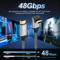 Câble adaptateur à angle de 90 degrés 8K60Hz 4K120Hz 48Gbps avec connecteur plaqué or et blindage en feuille, vente en gros pour moniteur, ordinateur portable, projecteur