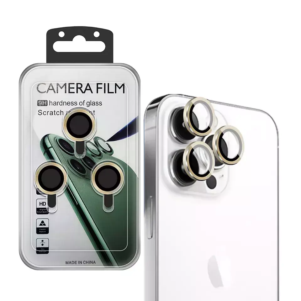 Alüminyum alaşım kamera Lens temperli kamera ekran koruyucu CD doku tek halkası kamera Lens koruyucu için iPhone 13 14