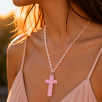 Collier pendentif croix gothique, collier ras du cou à franges multicouches pour femmes, style grunge audacieux
