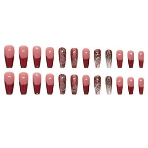 Pegatinas <span class=keywords><strong>de</strong></span> <span class=keywords><strong>uñas</strong></span> francesas desmontables <span class=keywords><strong>de</strong></span> estilo americano europeo, <span class=keywords><strong>uñas</strong></span> <span class=keywords><strong>cortas</strong></span> con patrón <span class=keywords><strong>de</strong></span> almendra, 24 Uds., diseño <span class=keywords><strong>de</strong></span> línea <span class=keywords><strong>de</strong></span> comercio exterior - Product Image 5