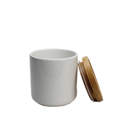 Boîtes de cuisine en céramique avec couvercle en bambou hermétique pour thé grains de café épices pot de stockage des aliments