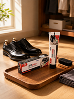 Betún para Zapatos Black Bull de Aroma Suave y Brillo Rápido, Bálsamo para Pulir Cuero Resistente al Polvo, Cuidado Diario de Calzado de Piel Vacuna, Fácil de Limpiar
