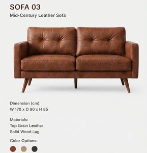 Colección de Muebles para Villa, Sofá con Aspecto de Cuero Marrón, Cómodo y Moderno para Sala de Estar, Apartamento u Hotel - Product Image 2