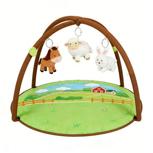 Juguetes Colgantes Multifuncionales para el Tiempo Boca Abajo, Animales de <span class=keywords><strong>Granja</strong></span> en 3D, Tapete de Juego de Algodón Suave para Bebés y Niños, Gimnasio de Actividades - Product Image 2