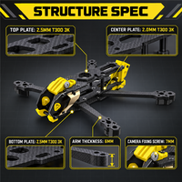 SpeedyBee Mario 5 Châssis FPV 5 pouces DC XH Double Géométrie O4 VTX Numérique T300 Fibre de Carbone Bras 6mm Châssis 23-31mm CE/FCC