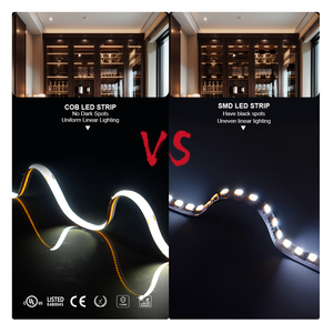 Tira de Luz LED Flexible COB de un Solo Color, Ultra Delgada, 3mm 5mm, 384leds/m, DC12V/24V, CRI90, Sin Puntos, No Impermeable IP20 - Product Image 3
