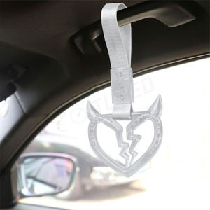 Anillo Decorativo para el Interior del Automóvil, con Forma de Corazón Roto, Estilo Burbuja de Cristal, para el Volante, Colgante Decorativo para el Parachoques Trasero, Correa de Nailon, Anillo de Advertencia - Product Image 4