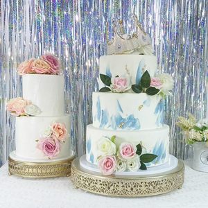 Soporte de pastel de metal decorativo único intrincadamente detallado para exhibición de pasteles en ceremonias de bodas eventos especiales - Product Image 4