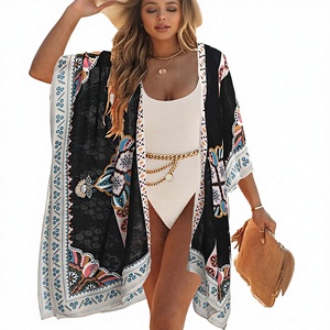 <span class=keywords><strong>Kimono</strong></span> de plage léopard en mousseline pour <span class=keywords><strong>femme</strong></span> 2026 - Style bohème léger pour l'été - Product Image 1