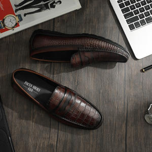 รองเท้าแบบสลิปออนสำหรับผู้ชาย, รองเท้าทางการสำหรับธุรกิจลำลองหนังแท้สำหรับฤดูใบไม้ร่วงกันลื่นระบายอากาศแบรนด์ดัง - Product Image 4