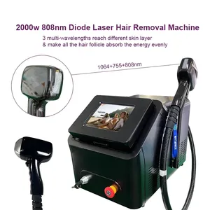 เครื่องกำจัดขนด้วยเลเซอร์ไดโอด 808 755 1064 นาโนเมตร 3 ความยาวคลื่น อุปกรณ์ลดขนถาวร - Product Image 3