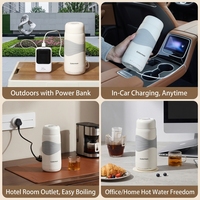 Bouilloire Électrique Portable Intelligente pour Voyage, Mini Tasse Chauffante en Acier Inoxydable 304 avec Contrôle de Température, Théière
