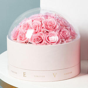 TC 최신 독특한 웨딩 초콜릿 사탕 선물 상자 발렌타인 데이 선물 장미 꽃 공 상자에 대 한 투명 라운드 포장 - Product Image 5