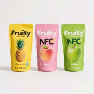 Pochette à bec verseur en plastique personnalisée, réutilisable, imprimée en héliogravure, écologique et recyclable pour l'emballage de jus, bière, boissons énergisantes et autres boissons - Product Image 1