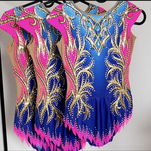 Performance Wear Costume de danse strass scintillant sans manches <span class=keywords><strong>gymnastique</strong></span> <span class=keywords><strong>artistique</strong></span> filles <span class=keywords><strong>justaucorps</strong></span> de <span class=keywords><strong>gymnastique</strong></span> rythmique - Product Image 2