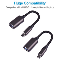 Cable Usb tipo C 3,0 macho de calidad, tipo Otg, tipo de datos a Usb 3,0, hembra, con conectores de aluminio