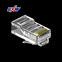 Konektor Cat6 RJ45 performa tinggi 8P8C berpelindung STP jaringan FTP perumahan PC steker Modular pria Ethernet