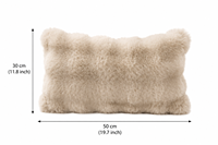 Coussin décoratif carré en fausse fourrure de lapin, doux, chaud et épais, pour salon, décoration intérieure, emballage personnalisé