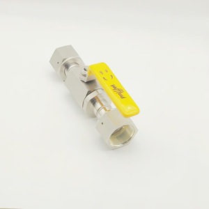 Vanne à boisseau sphérique en acier inoxydable 1 pouce, manuelle, pour liquides chimiques, utilisation à température normale avec manomètre - Product Image 1