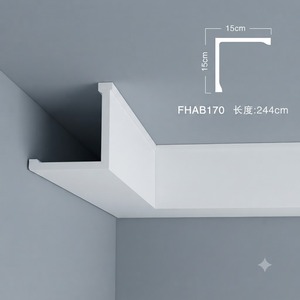 <span class=keywords><strong>Moldura</strong></span> de cornisa LED de yeso para decoración de techos de villas y hoteles, con ranura para lámpara y luz ambiental indirecta, reemplazo de cornisa de yeso. - Product Image 1