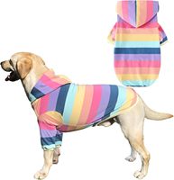 Sweat à capuche en coton pour chien, imprimé animal, résistant à l'usure, bleu, pull doux et extensible pour grands chiens (XXL) Thanksgiving