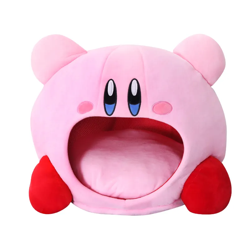 1Pc 50Cm Kirby Pluche Zachte Slaap Kussen Cap Kawaii Anime Spel Kirby Slaap Kussen Kussen Zachte Huisdier Huis pop Speelgoed